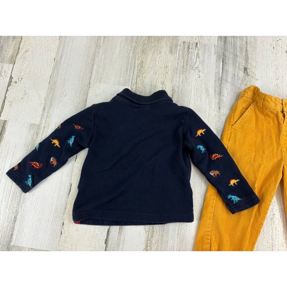 Jojo Maman Bebe Baby Boys 6 to 12 M Dinosaur Polo Corduroy Pants Set - Picture 6 of 9